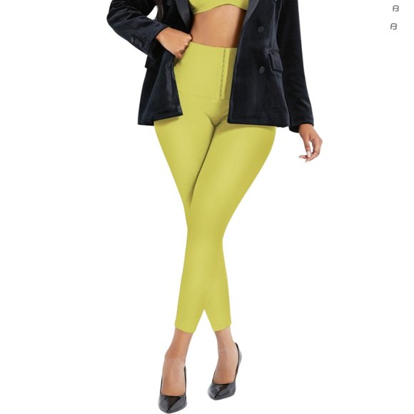 Yellow Classic Waist Training Leggings - Picture 3 of 5